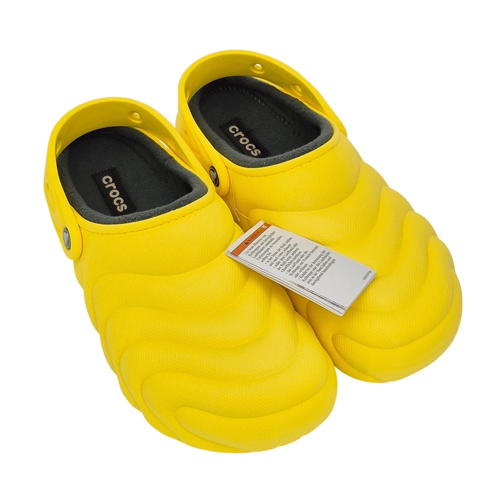Crocs Classic Lined Overpuff Clogs Cyber Yellow Adult Women's Size 8 Shoes